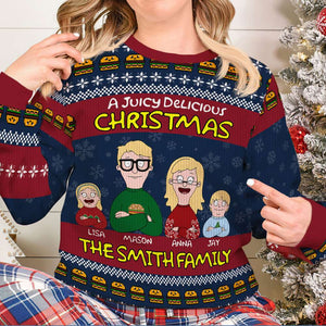 Personalized Gifts For Family Movie Lover Sweatshirt Ugly Christmas 01XQMH251024HG - Ugly Christmas Sweater - GoDuckee