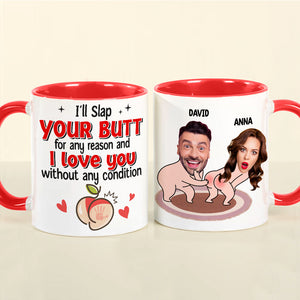 I Love You Without Any Condition, Funny Custom Couple Face Coffee Mug, Gift For Couple, Valentine's Gifts - Coffee Mug - GoDuckee