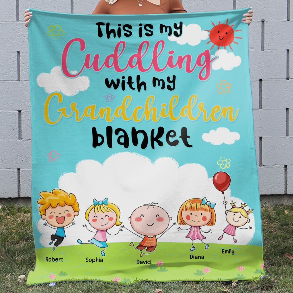 This Is My Cuddling With My Grandchildren Blanket- Personalized Blanket- Gift For Grandma- Grandma Blanket - Blanket - GoDuckee