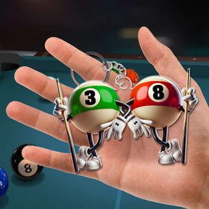 Personalized Gift For Friends Acrylic Keychain Billiard Balls 04OHLU161224 - Keychains - GoDuckee
