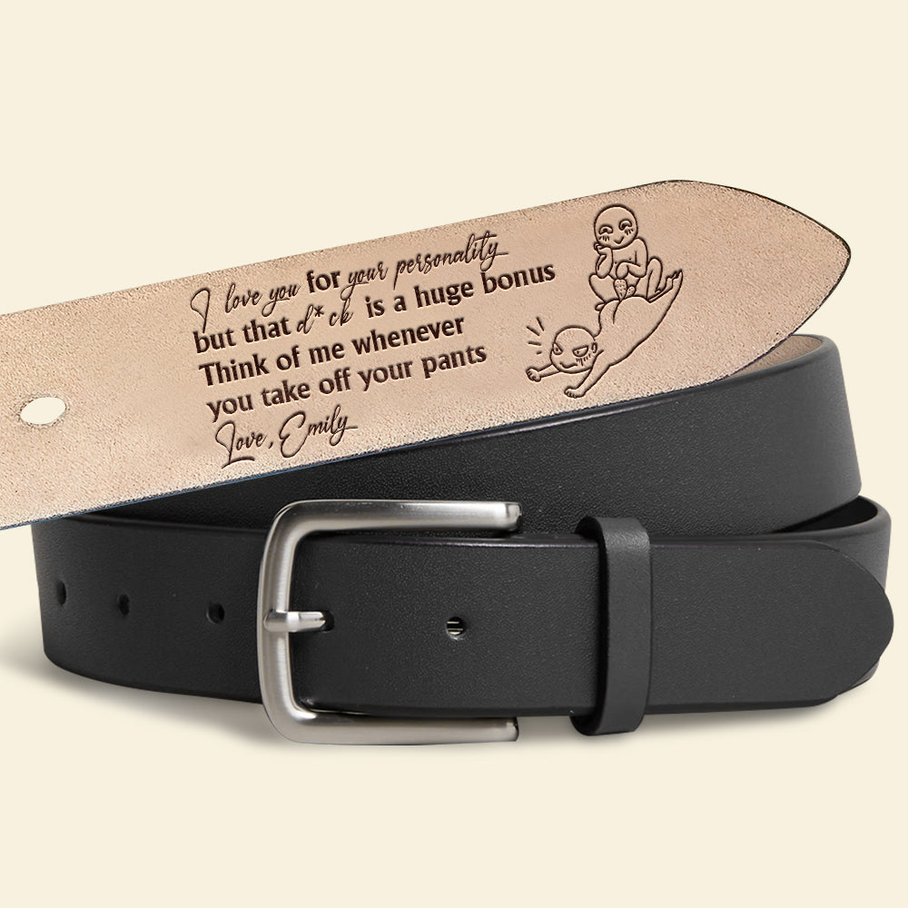 Personalized Gift For Couple Secret Message Men's Belt 03NAMH280524 - Belts - GoDuckee