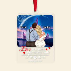 Love Is A Song That Never Ends, Personalized 01TOTN211123TM Acrylic Ornament, Gift For Couple - Ornament - GoDuckee