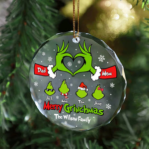 Personalized Gifts For Family Ornament, Cute Green Christmas Character 03natn170824 - Ornament - GoDuckee