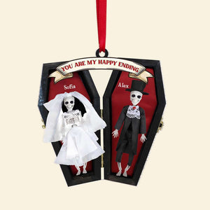 Personalized Gift For Couple Christmas Ornament Skull Couple 01OHMH180924 - Ornament - GoDuckee