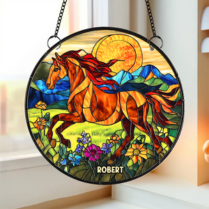 Personalized Gifts For Horse Lovers Suncatcher Ornament 02hupu060325 - Ornament - GoDuckee