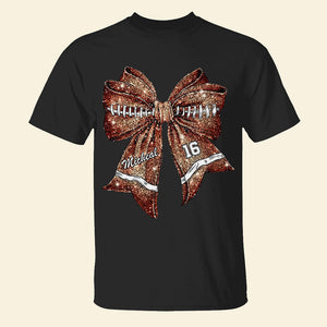 Personalized Gifts For Football Lovers, Coquette Bow Glitter Shirt 03ACDT180924 - Shirts - GoDuckee