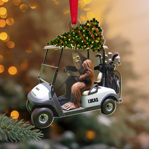 Personalized Gifts For Golfer Christmas Ornament, Bigfoot Riding Golf Cart 04QHTN240924 - Ornament - GoDuckee