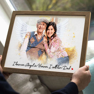 Custom Photo Gifts For Heaven Personalized Canvas Print I Have An Angel In Heaven - Canvas Print - GoDuckee
