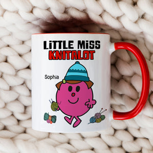 Personalized Gifts For Kitting Lovers Red Accent Mug 02hutn250724pa Cute Little Girl Knitting - Coffee Mug - GoDuckee