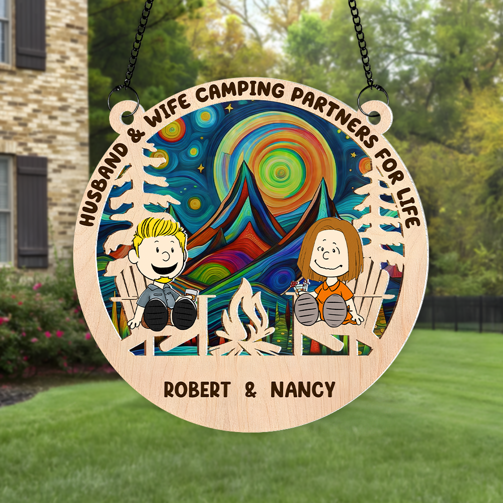 Personalized Gifts For Camping Couple Suncatcher Ornament 01kapu140125pa - Ornament - GoDuckee