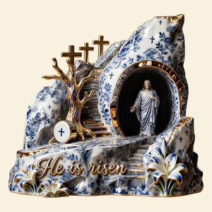Sacred Jesus Christ Resurrection Plaque, Easter Gifts For Christians 02qhdt070326 - Shaped Plaques - GoDuckee