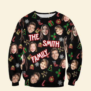 Custom Photo Family Christmas Sweatshirt 02TOMH101024 - AOP Products - GoDuckee