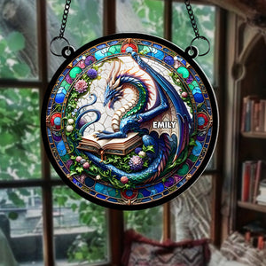 Personalized Gifts For Book Dragon Suncatcher Ornament 01NAMH150824 - Ornament - GoDuckee