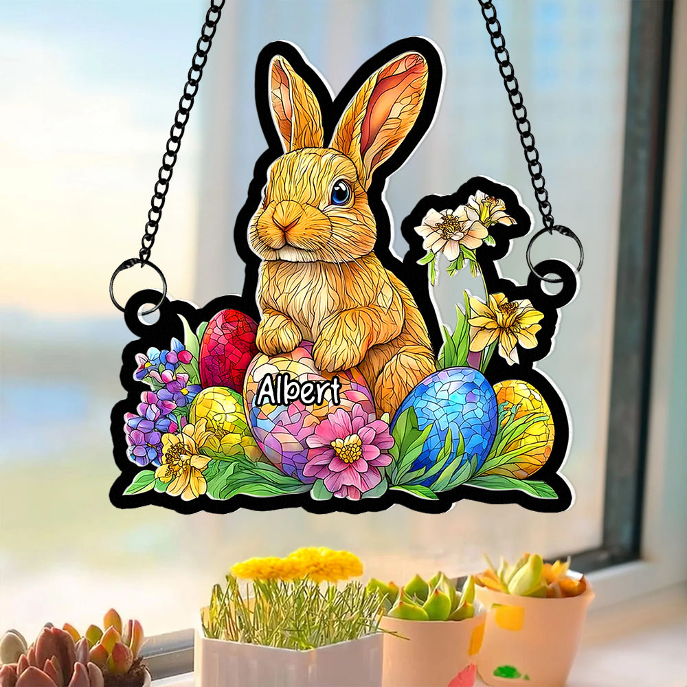 Gifts For Easter's Day Acrylic Suncatcher Rabbit Eggs 03xqqn180125 - Ornament - GoDuckee