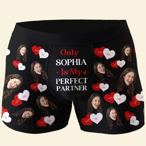 Only You Is My Perfect Partner, Personalized Photo Men's Boxer Briefs, Unique Gifts For Him, Valentine's Day Gifts - Boxer Briefs - GoDuckee