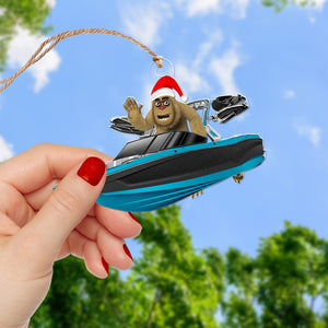 Personalized Gifts For Wakeboarding Lovers Christmas Ornament, Happy Bigfoot 04QHQN160924 - Ornament - GoDuckee