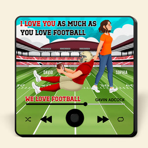 Personalized Gifts For Football Lover Music & Photo Fridge Magnet Couple Football 04XQDT111224PA - Fridge Magnet - GoDuckee