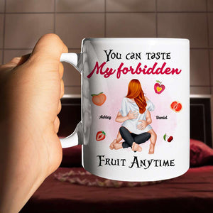 Couple Taste My Forbidden Fruit Anytime, Personalized Couple Coffee Mug, Naughty Gift For Him - Coffee Mug - GoDuckee