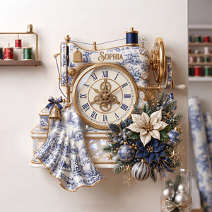 Floral Sewing Toile De Jouy Wall Clock Personalized Gifts 01PALU070826 - Hanging Wall Clock - GoDuckee