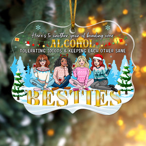 Personalized Gift For Friends Christmas Ornament Besties 04ACQN240924HH - Ornament - GoDuckee