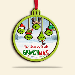 Christmas Family Greenmas Personalized 2 Layer Mixed Ornament - Ornament - GoDuckee