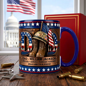 Proud Veteran Dad Coffee Accent Mug - Personalized Gifts For Dad 04TYQN280426 - Coffee Mug - GoDuckee