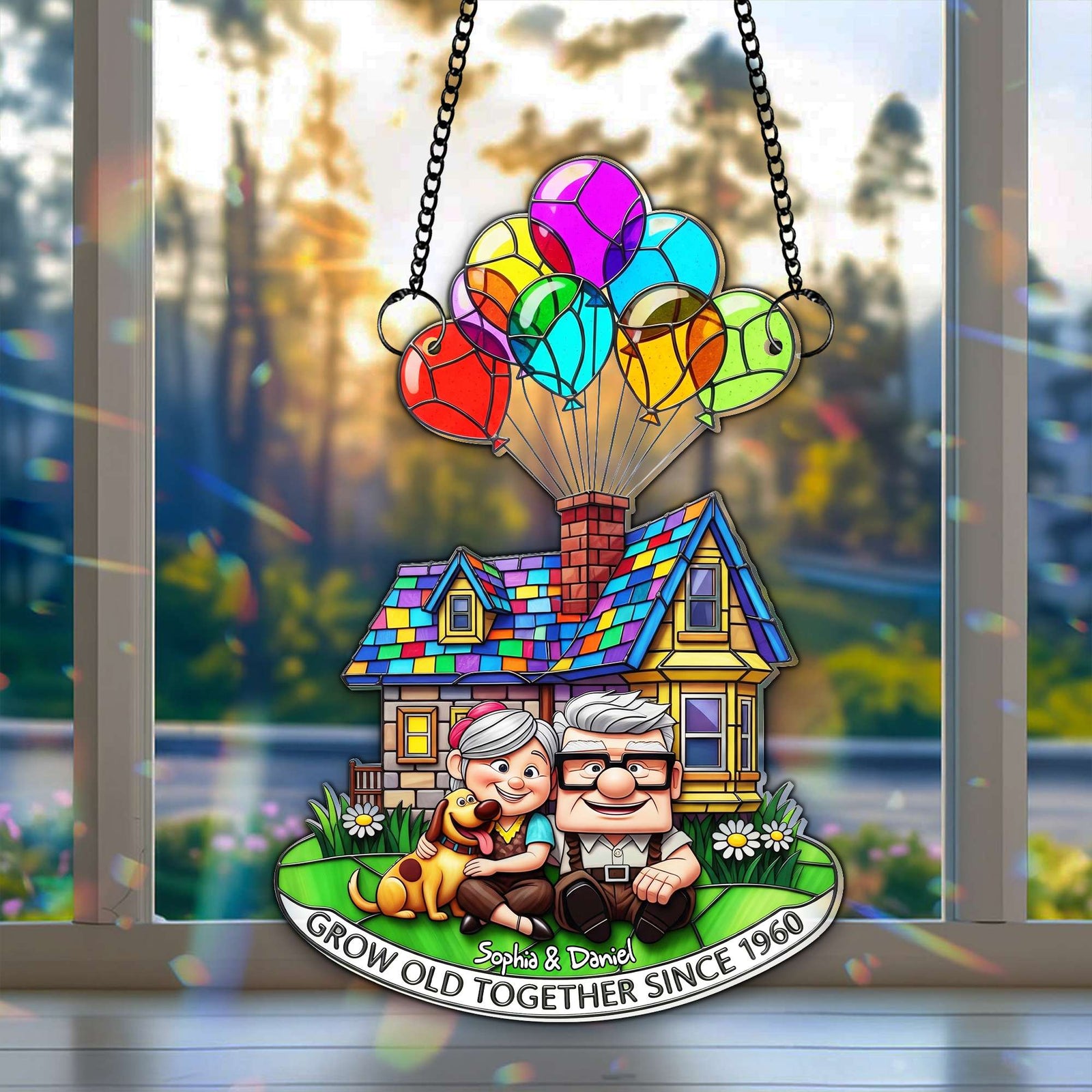 Grow Old Together Suncatcher - Personalized Anniversary Gifts For Old Couples 07OHLU140725 - Ornament - GoDuckee