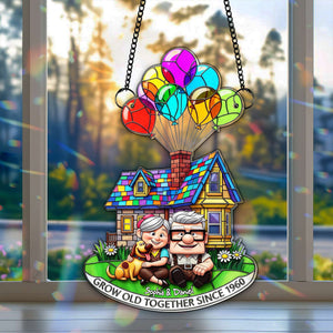 Grow Old Together Suncatcher - Personalized Anniversary Gifts For Old Couples 07OHLU140725 - Ornament - GoDuckee