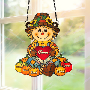 Autumn Scarecrow Grandma Suncatcher - Personalized Gifts For Grandma 06NAPU150725 - Ornament - GoDuckee
