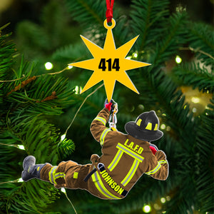 Personalized Gifts For Firefighter Christmas Suncatcher Ornament 03ACQN230924 - Ornament - GoDuckee