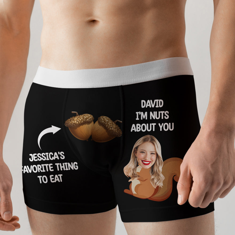 Custom Boxers Briefs,personalized I'm Nuts About You Underwear