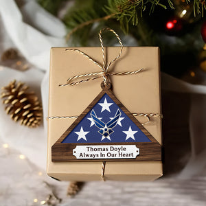 Personalized Memorial Ornament For Veteran, Folded Flag 01qhqn151024 - Ornament - GoDuckee