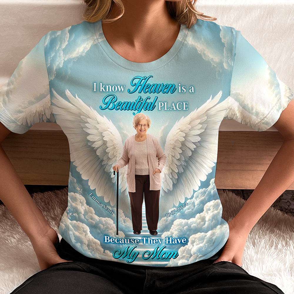 Custom Photo Gifts for Mom 3D Shirt, Memorial Gifts for Heaven 02xqqn220225 - AOP Products - GoDuckee