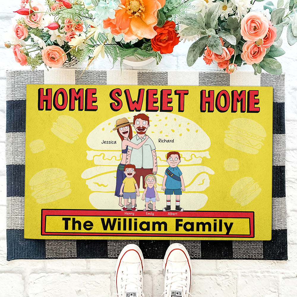 Personalized Gifts For Family Doormat Home Sweet Home 03NAQN080225HG - Doormat - GoDuckee