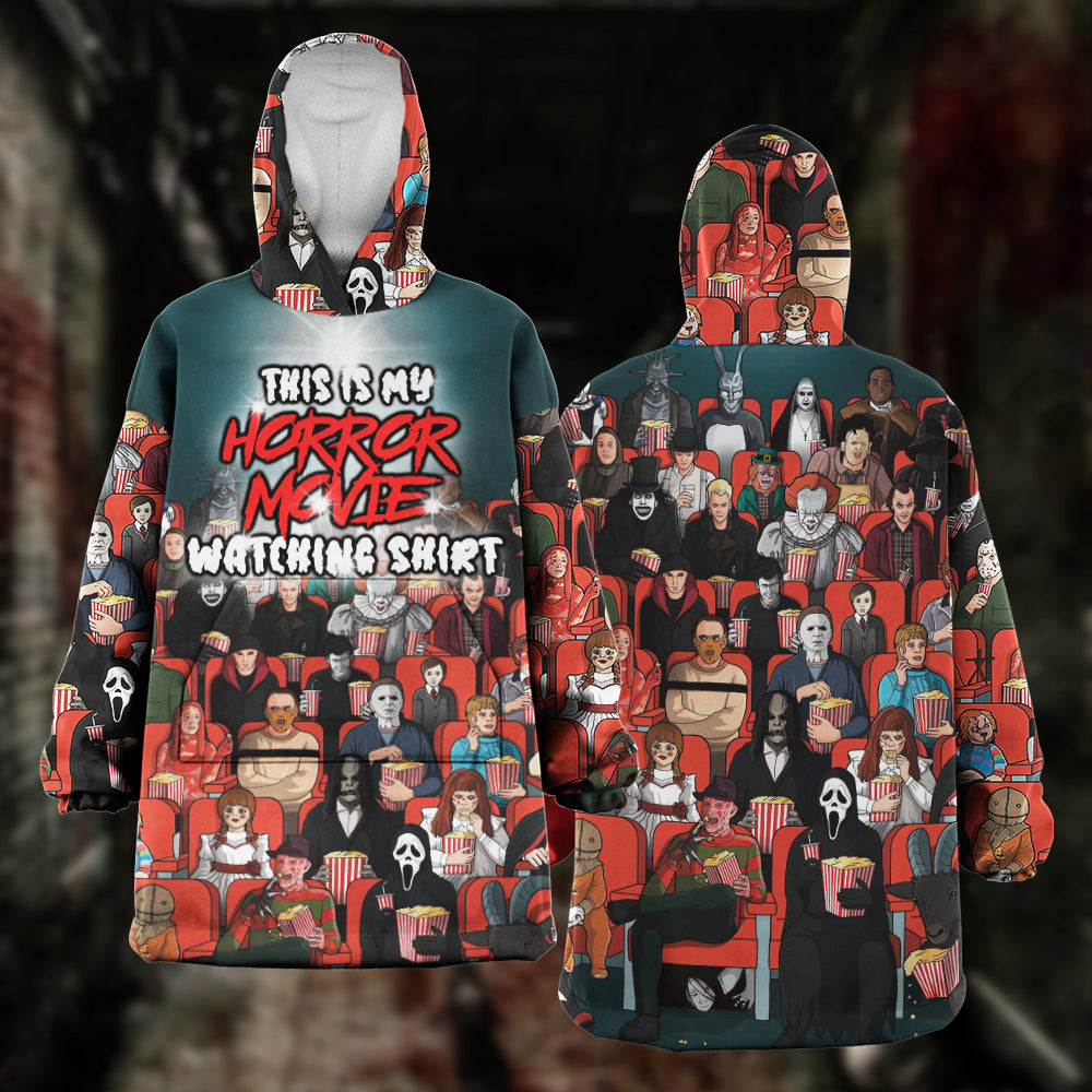 This Is My Horror Movie Watching Shirt, Gift For Horror Movie Fan, Horror Movie Oversized Hoodie 02QHHN210723 - AOP Products - GoDuckee