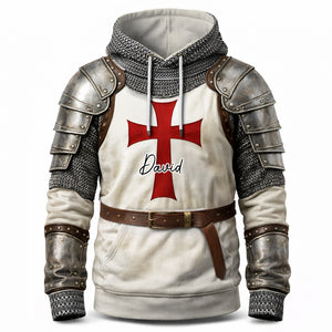 Knights Templar & Jesus 3D Hoodie - Personalized Gifts For Christians Warrior 01hutn271225 - AOP Products - GoDuckee