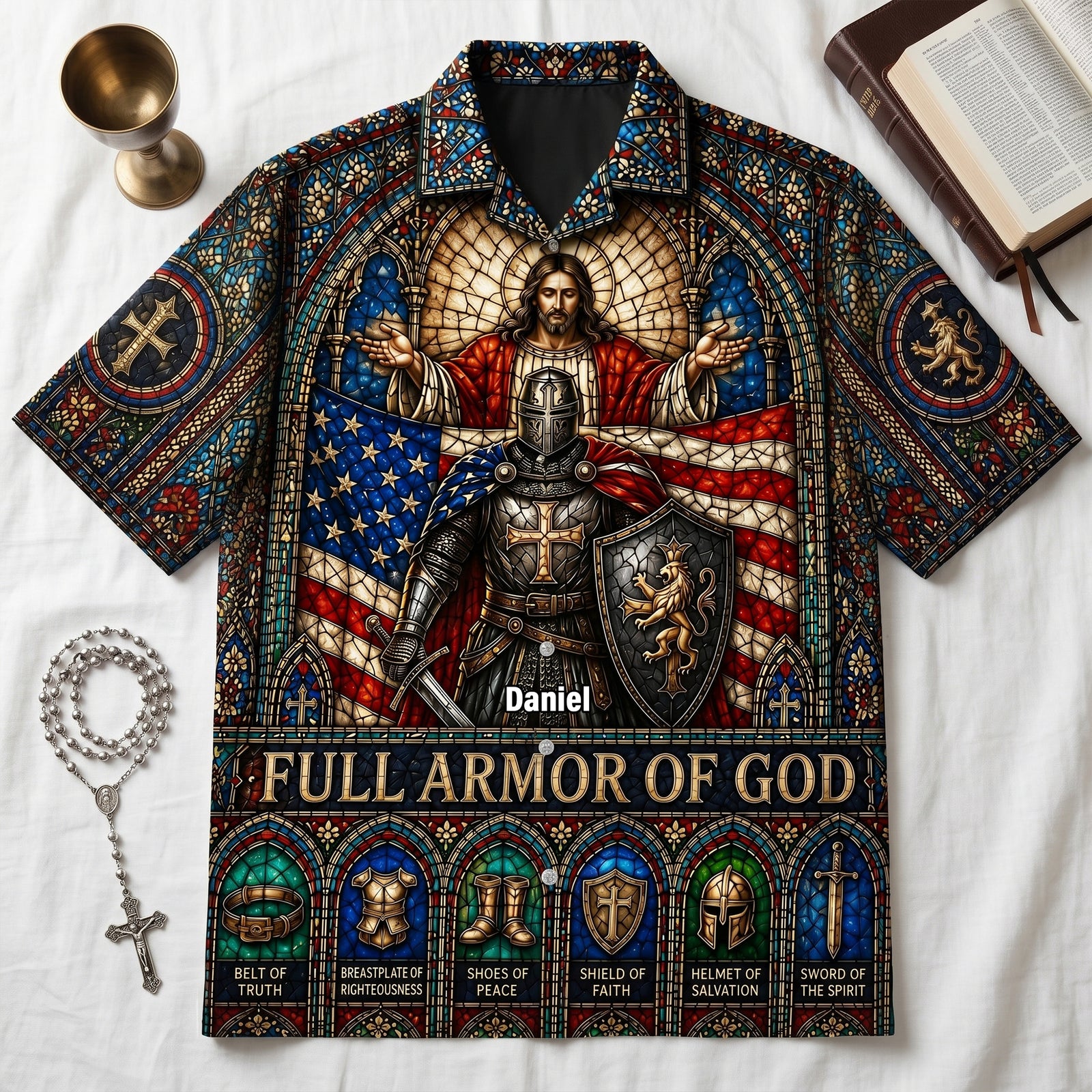Full Armor Of God Hawaiian Shirt - Personalized Gifts For Christian 02PALU180626 - Hawaiian Shirts - GoDuckee