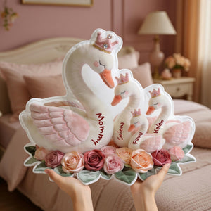 Mother Swan Love Her Baby Custom Shape Pillow - Personalized Gifts For Moms 04pglu160326 - Pillow - GoDuckee