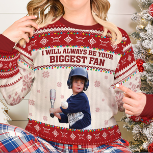 Custom Photo Gifts For Baseball Kids Christmas Ugly Sweater 02ACPU021024 - AOP Products - GoDuckee