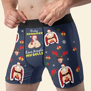 Custom Photo Gifts For Men Boxer Christmas Jingle Bells 07xqqn100924 - Boxer Briefs - GoDuckee