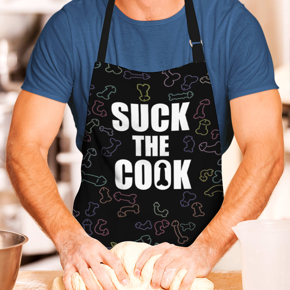 Personalized Gifts For Men Aprons Suck The Cook - Aprons - GoDuckee