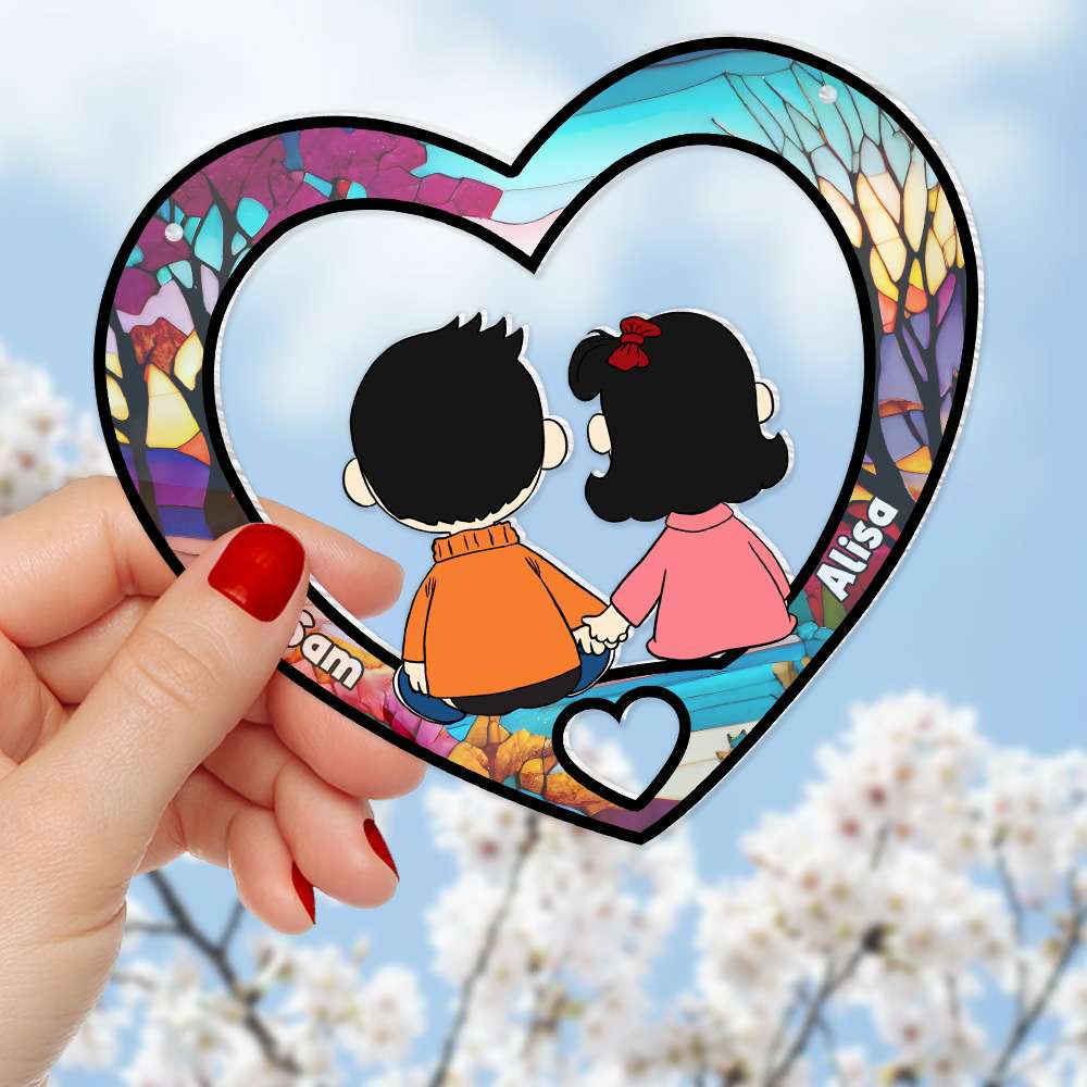 Romantic Couple Suncatcher Handmade Elegant Window Decor Unique Gift For Couples And Love
