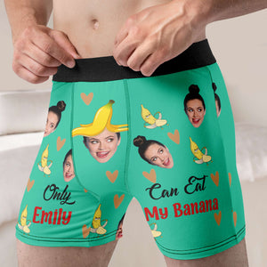 Custom Photo Gifts For Men Boxer Eat Banana 05XQMH080824 - Boxer Briefs - GoDuckee