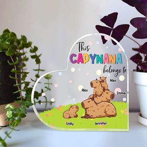 This Capynana Belongs To, Gift For Grandma, Personalized Acrylic Plaque, Capybara Plaque, Mother's Day Gift - Decorative Plaques - GoDuckee