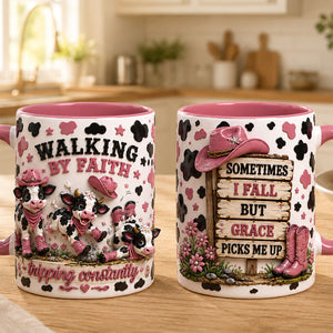 Walking By Faith Calf Coffee Mug - Personalized Gifts For Christian 06PADT250726