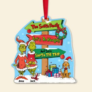 Let's Be Naughty And Save Santa The Trip, Personalized Ornament PW-02HUTN290923, Christmas Gift For Coupe - Ornament - GoDuckee