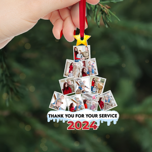 Veteran Custom Photo Acrylic Christmas Ornament 04HUPU270924 - Ornament - GoDuckee