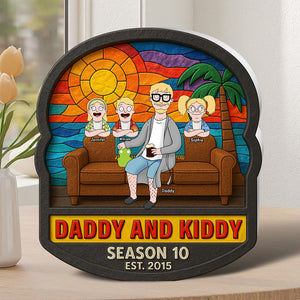 Daddy And Kiddy Acrylic Plaque - Personalized Gifts For Dad 05ohqn290425pahg - Shaped Plaques - GoDuckee
