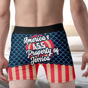 Personalized Gifts For Couple Men's Boxers America's Ass Property - Boxers & Briefs - GoDuckee