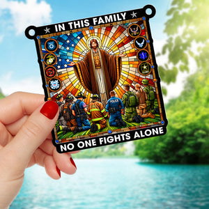 Gifts For First Responders Suncatcher Ornament, One Nation Under God 01QHQN290824 - Ornament - GoDuckee